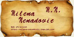 Milena Nenadović vizit kartica